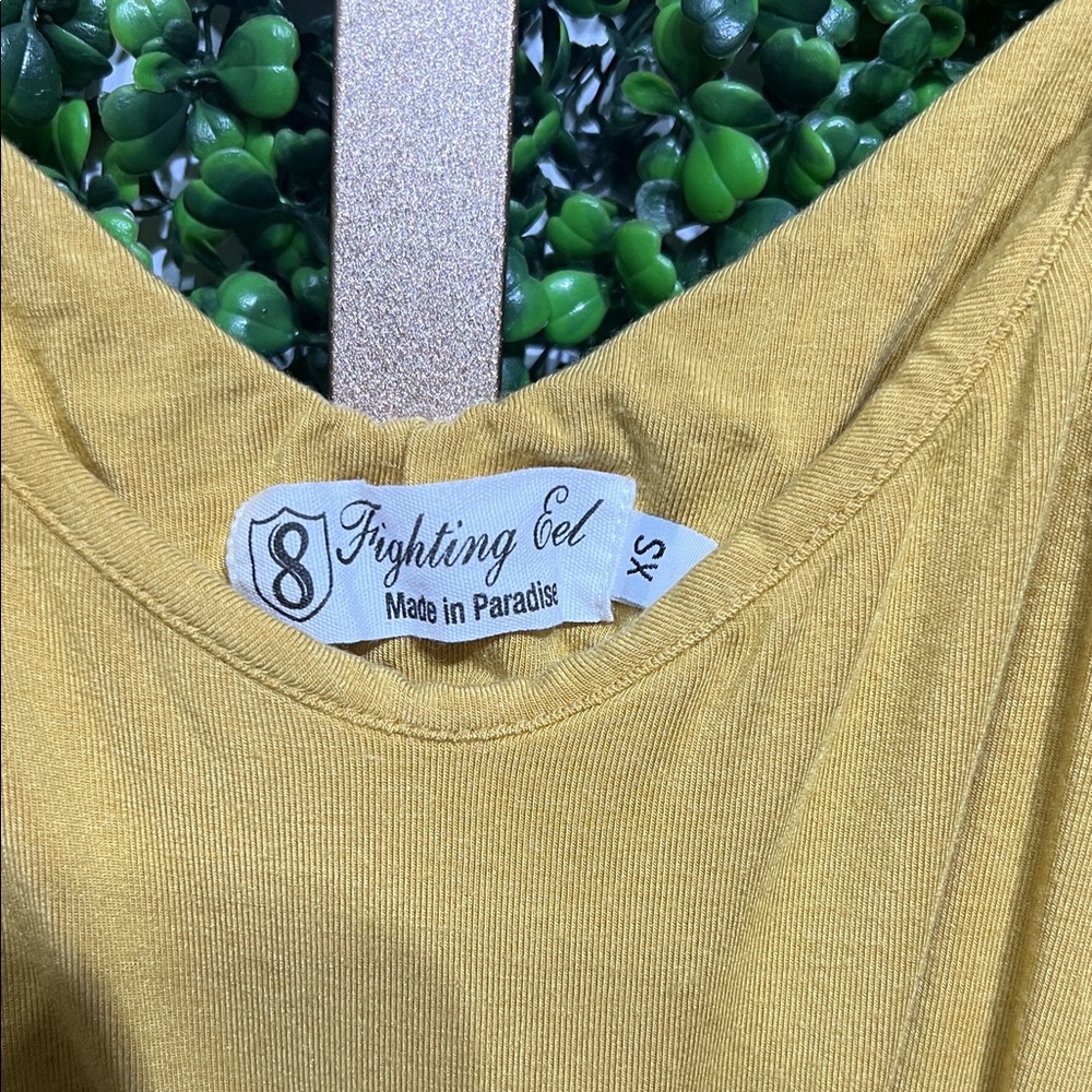 Fighting Eel Mustard Yellow Spaghetti Strap Romper size XS - Picture 2 of 4